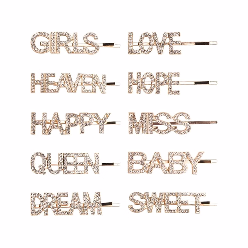 Custom Sparkly Bling Letter Hair Clip