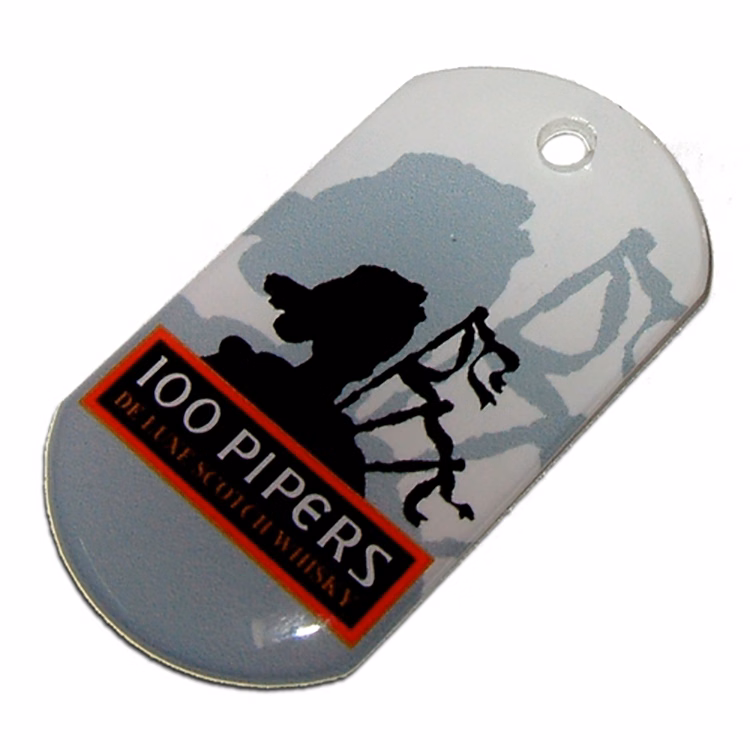 Dog Tag pendant with hole and no attachment (Single Sided)