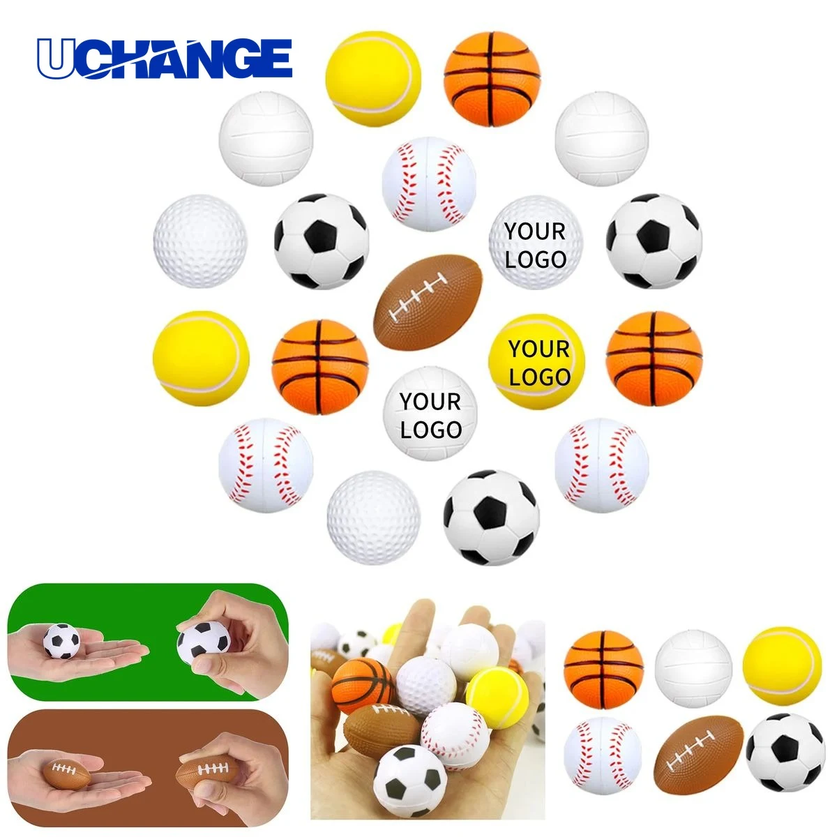 Sports Style Stress Reliever Ball Squeeze Toy in PU Foam 1