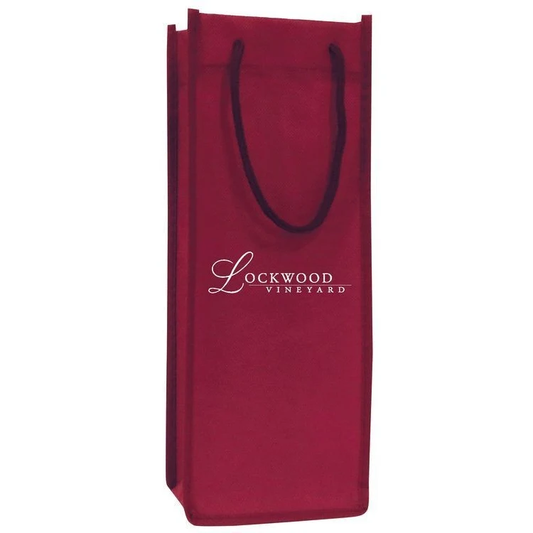 Wine Tote Bag w/ Rope Handles (5"x13"x4") 1