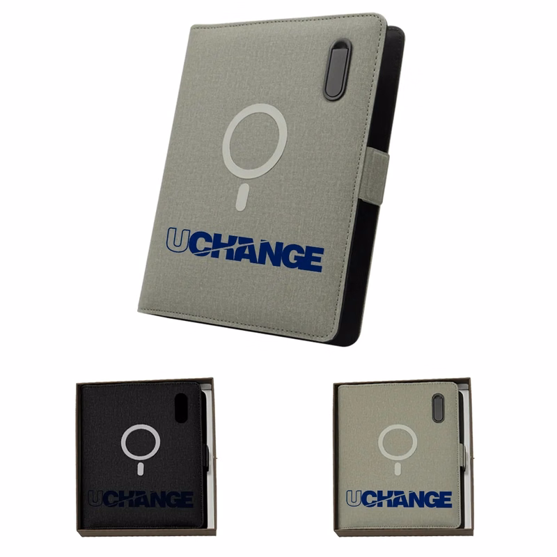 Executive Portfolio With Integrated Power Bank & Phone Stand