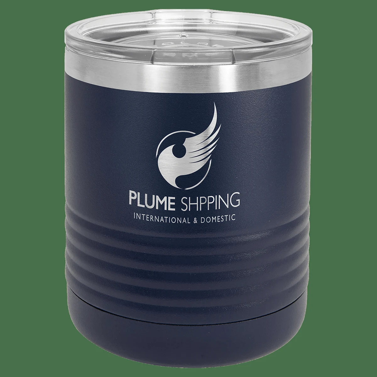 Polar Camel 10 oz. Navy Blue Vacuum Insulated Ringneck Tumbler with Clear Lid 1