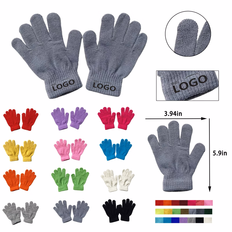 Kids Winter Warm Knit Gloves