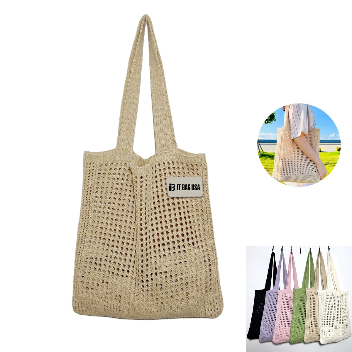 Hollow Knitted Shoulder Bags Women Handbag Summer 1