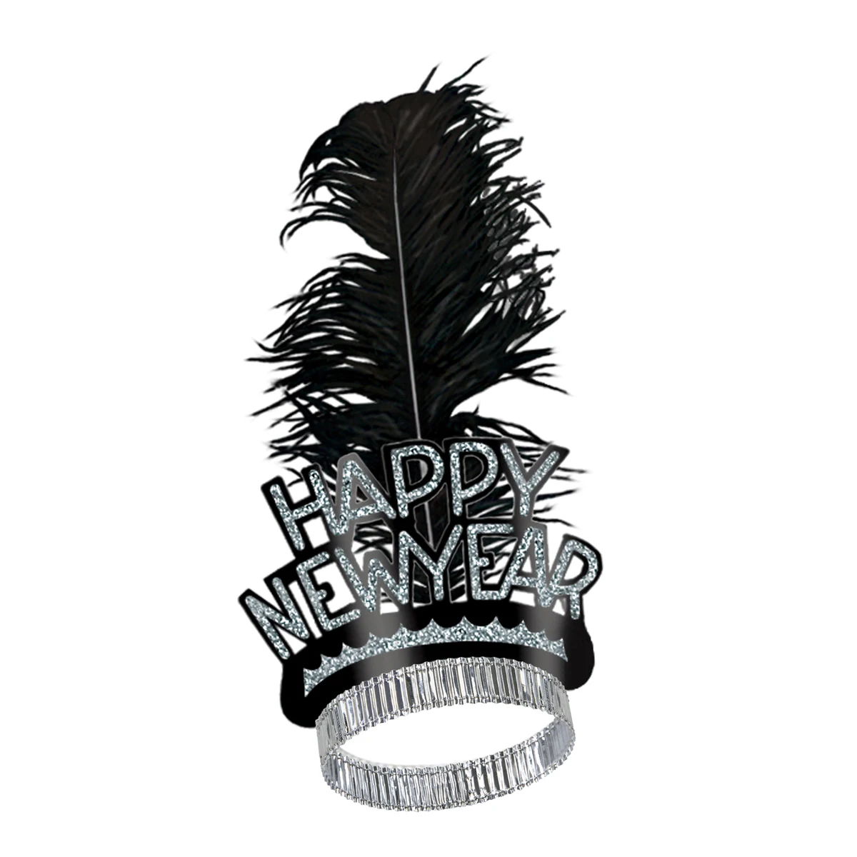 Black & Silver Swing Glittered Tiara 1