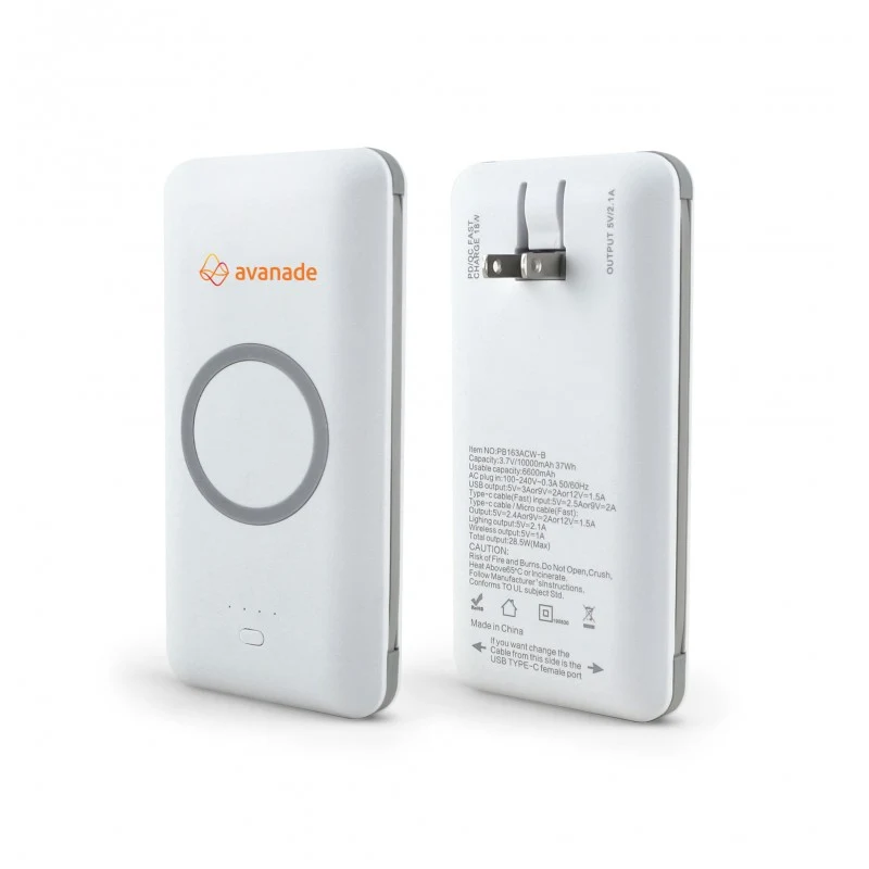 Chi-Charge Pro - 10,000 mAh Universal Power Bank with Wireless Charging 1