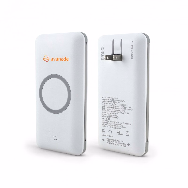Chi-Charge Pro - 10,000 mAh Universal Power Bank with Wireless Charging