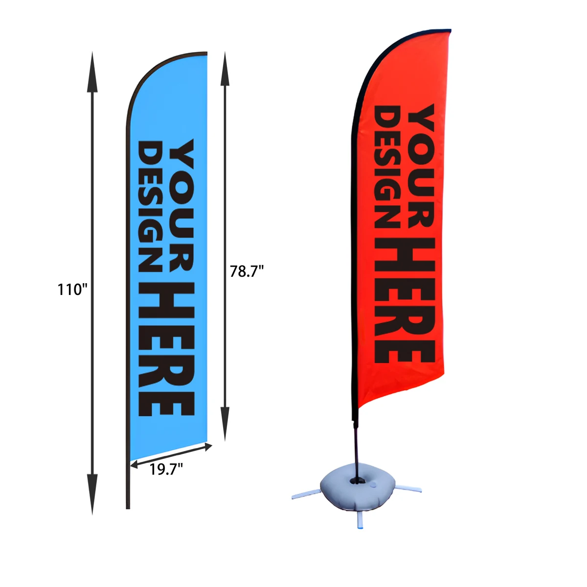 MOQ 2 PCS Tall 110 In High Beach Advertising Flag 1