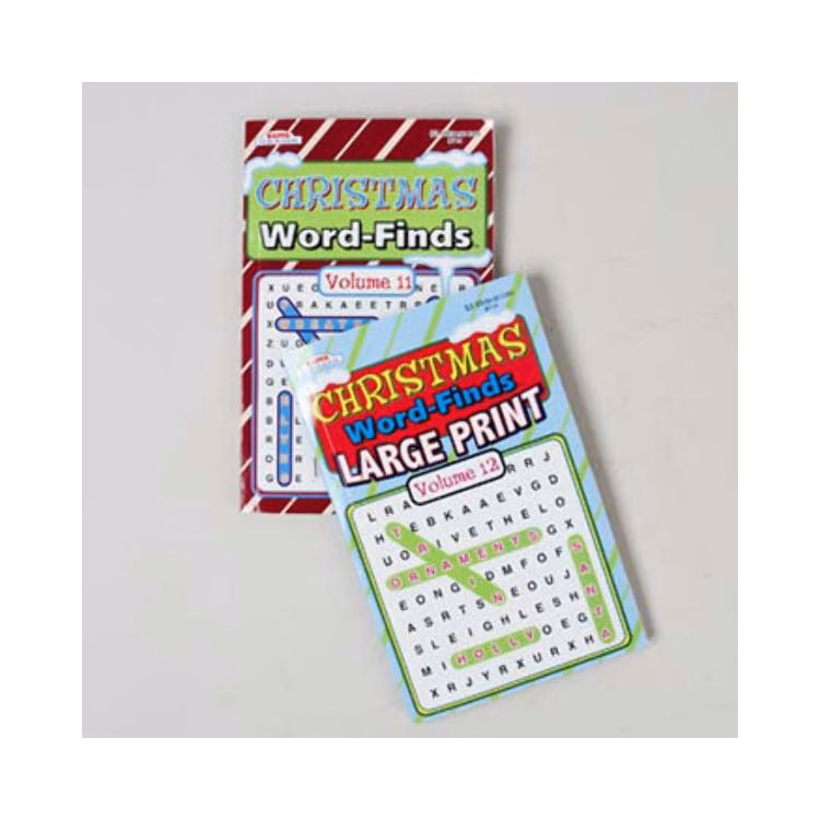 Christmas Word Find Books - Assorted Large & Regular Print Two Titles