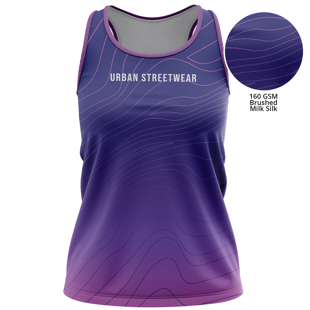 Women's 160 GSM Brushed Milk Silk Sublimation Tank Top 1