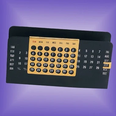 BLACK LETTER HOLDER W/ SLIDING PERPETUAL CALENDAR 1