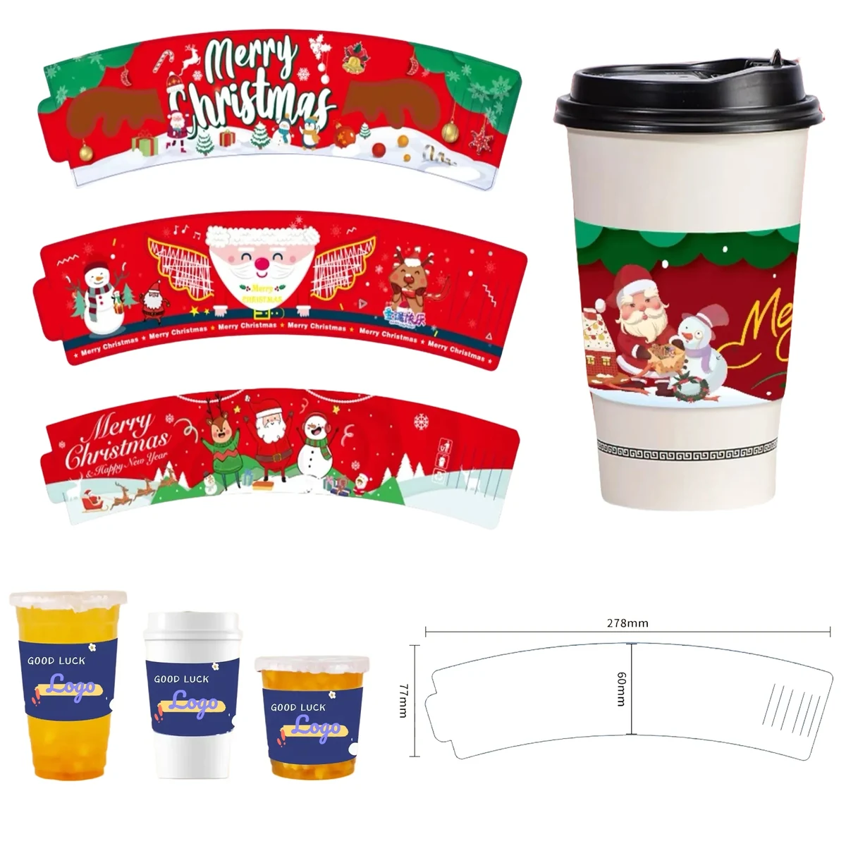1 Layer Coffee Cup Sleeve with Adjustable Buckle MOQ500 1