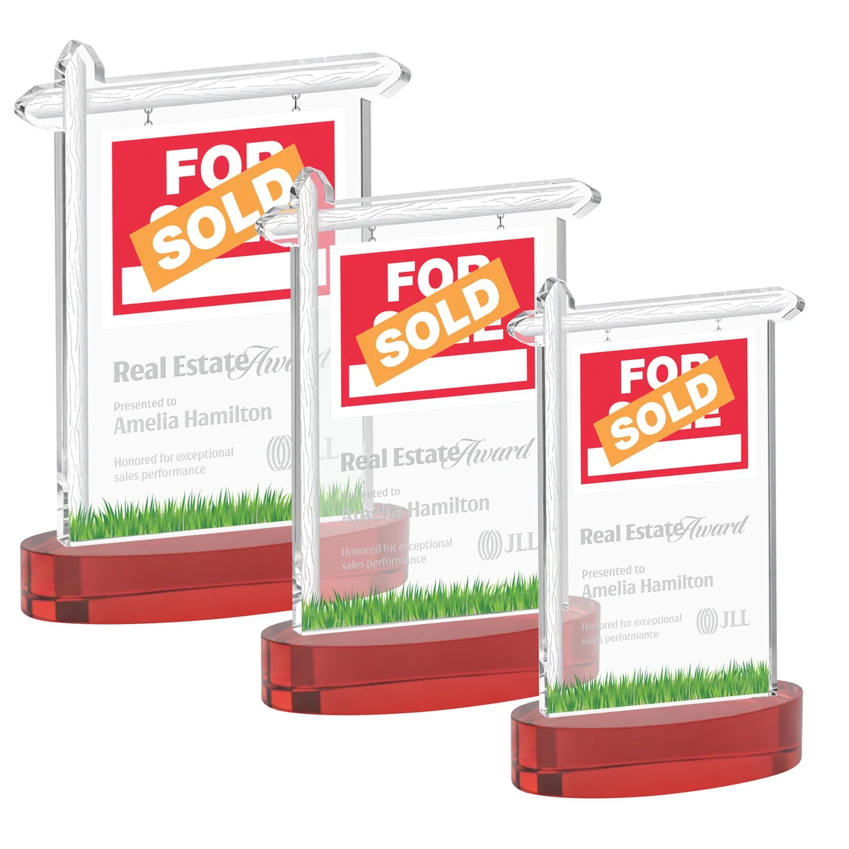 Real Estate Award on Alberton Base - Red 1