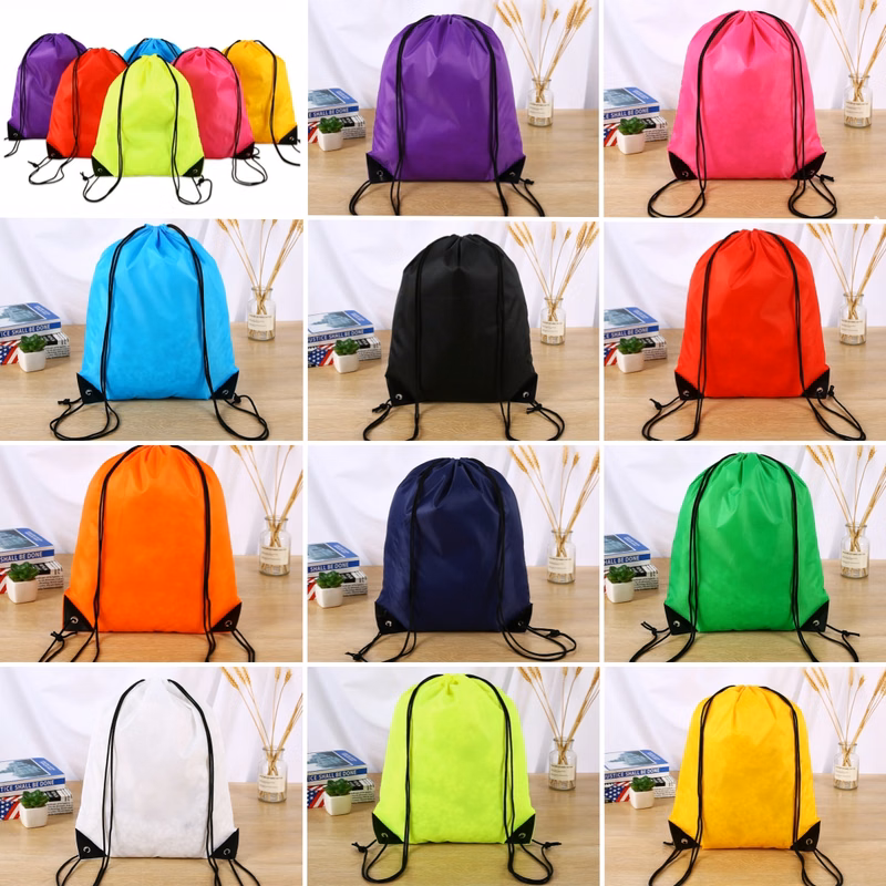 Polyester Duble Shoulder Colorful Drawstring Bag