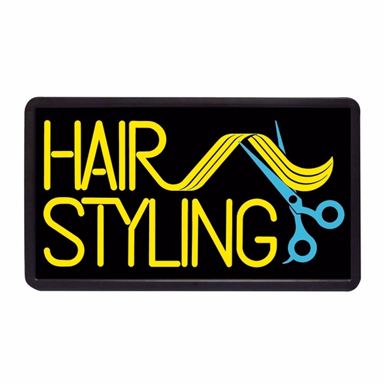Hair Styling 13" x 24" Simulated Neon Sign