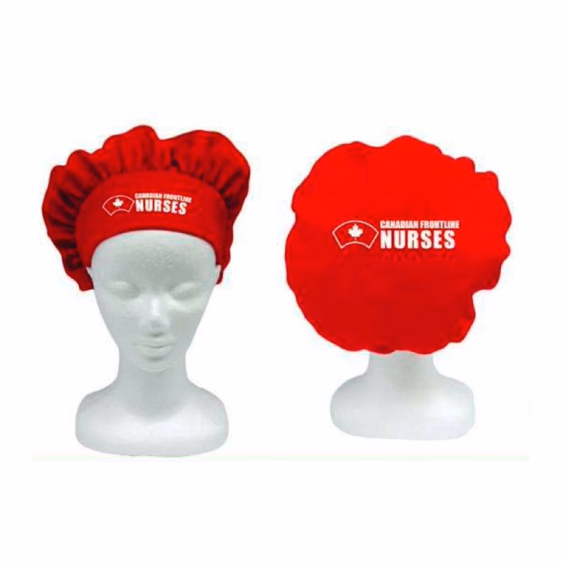 Polyester Bouffant Style Medical Nurse Cap w/Front Brim
