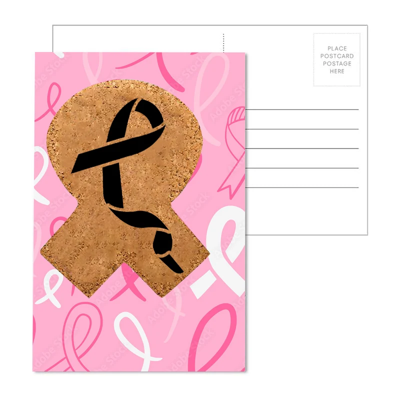 Post Card with Awareness Ribbon Cork Coaster 1