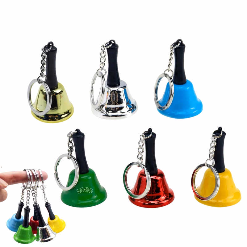 Christmas Wedding Dinner Party Mini Metal Hand Bell Keychain