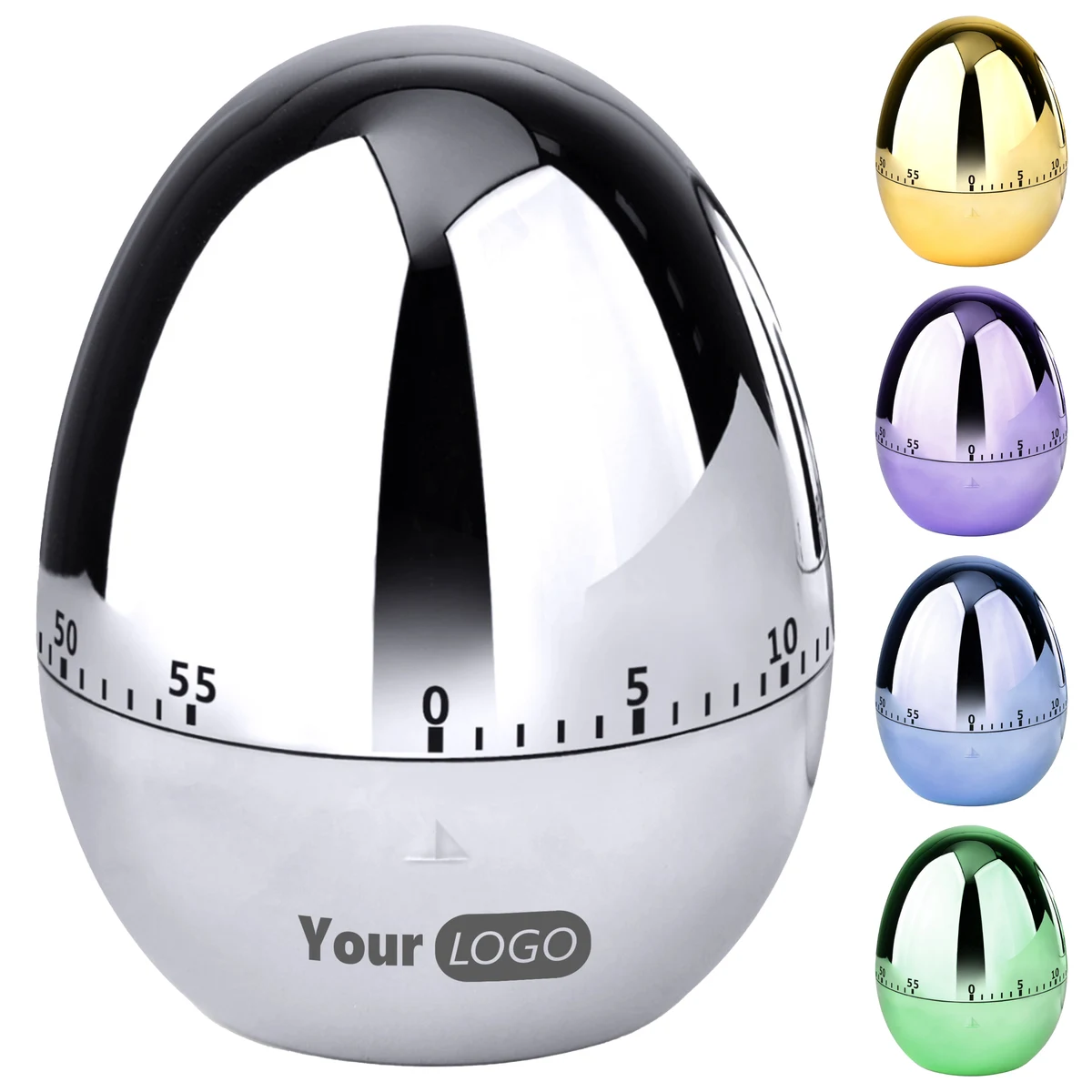 Stainless Steel Egg Shaped Mechanical Timer 1