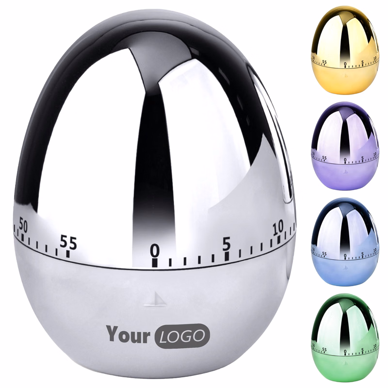 Stainless Steel Egg Shaped Mechanical Timer