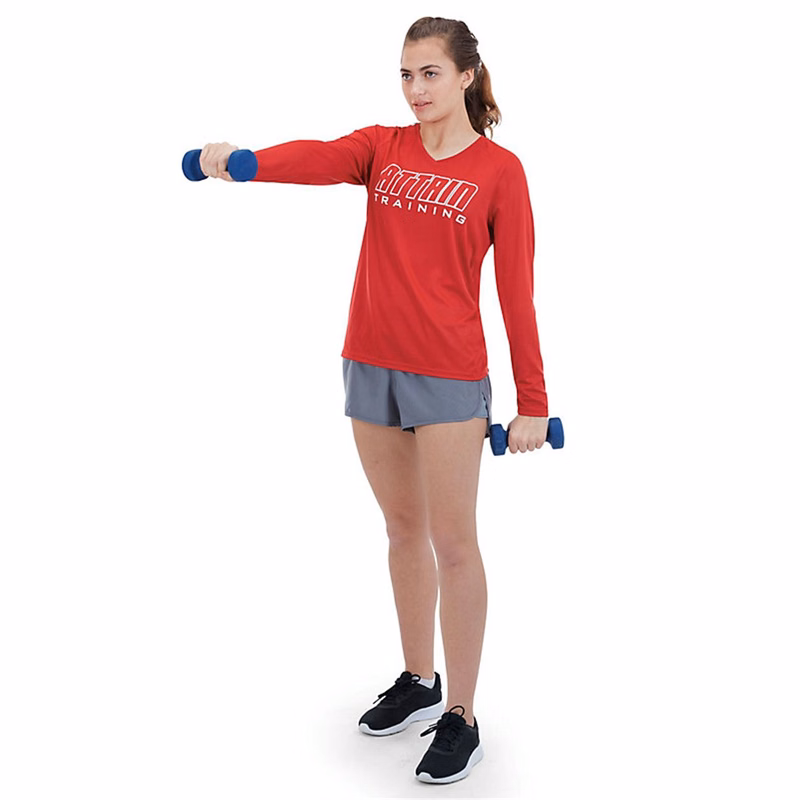 Women's Attain Wicking Long Sleeve V-Neck T-Shirt - 2797