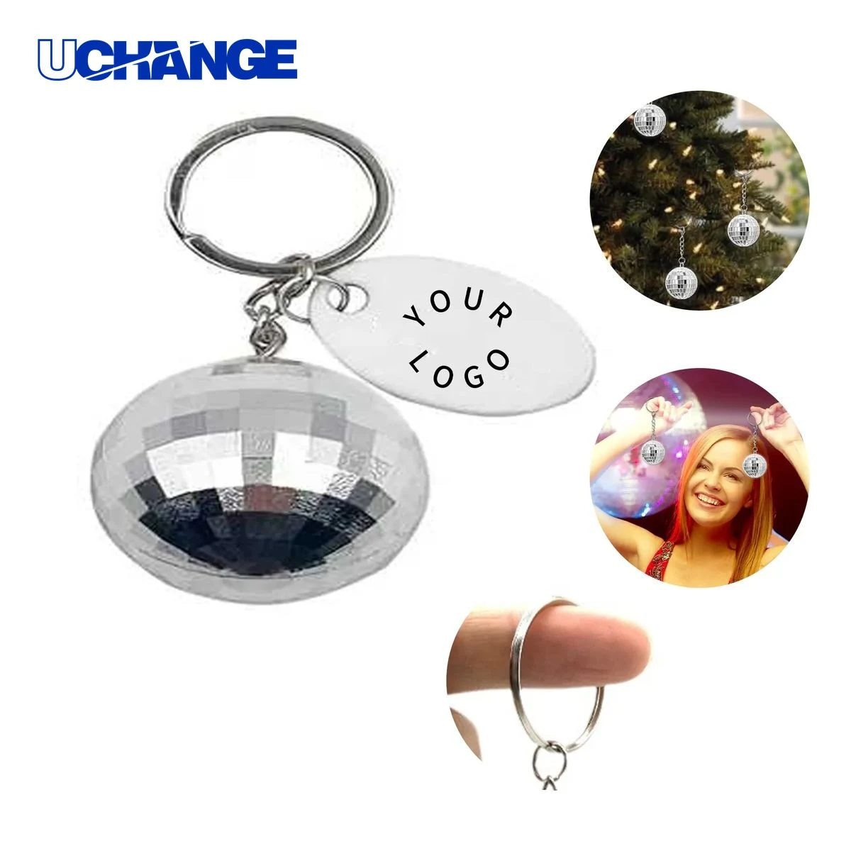 Disco Ball Keychain Charm Mini with Tag for Events 1