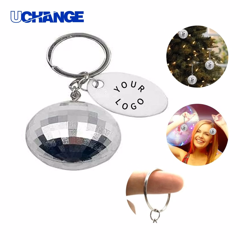 Disco Ball Keychain Charm Mini with Tag for Events