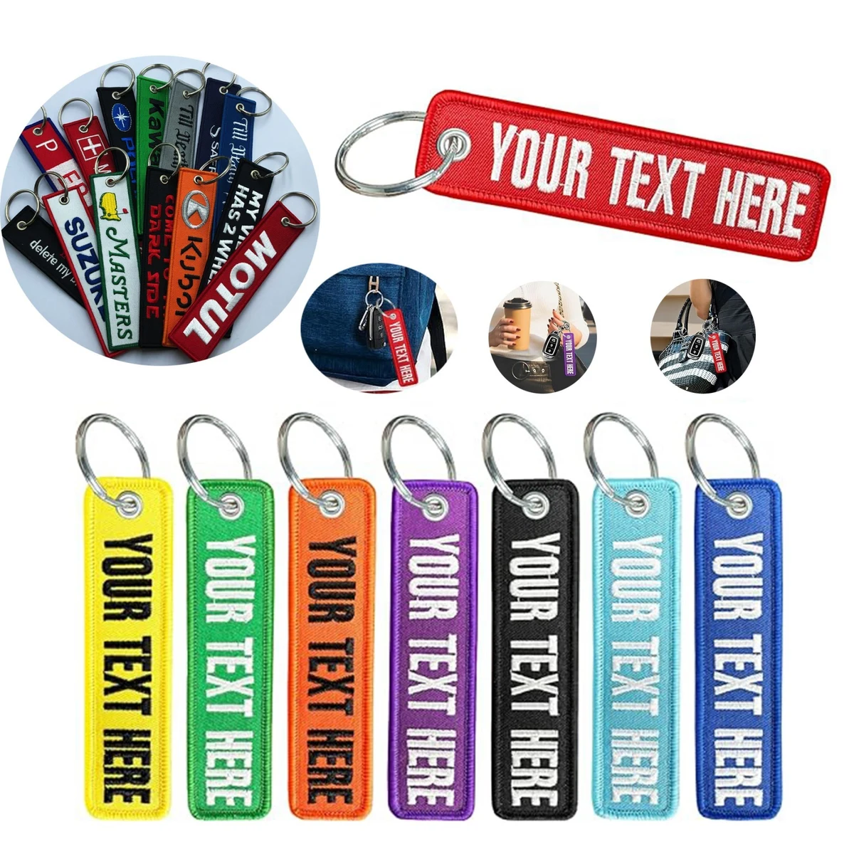 Custom Embroidery keychain Key Tags 1