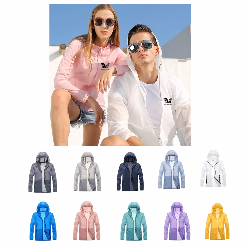 Full Zip Upf 50+ Sun Protection Hoodie Jacket Sleeve