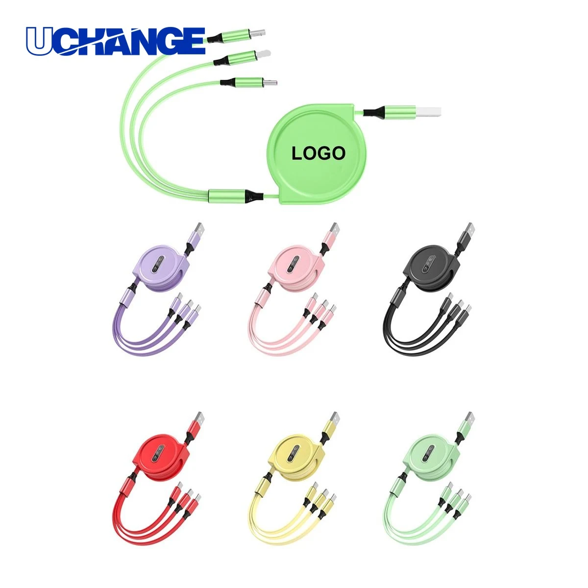 Retractable Three In One Charging Cord 1