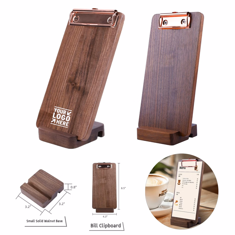 Walnut Wood Stand Set High Hardness Furniture Grade Material Small Clipboards
