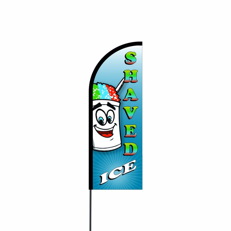Shaved Ice Flag Kit 17' Feet Feather Flag Sign feather banners Outdoor Banner
