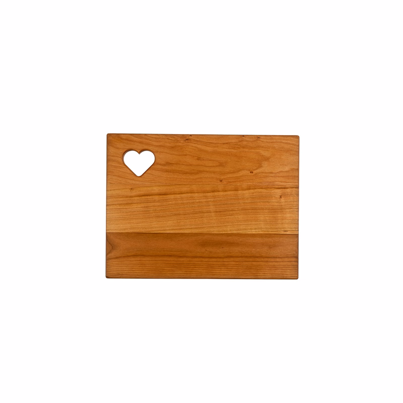 Small Cherry Cutting Board with Heart Cutout 12"x9"x3/4"