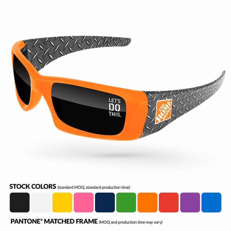 Wrap Sunglasses w/ Lens Imprint & Full Color Arms Sublimation Wrap