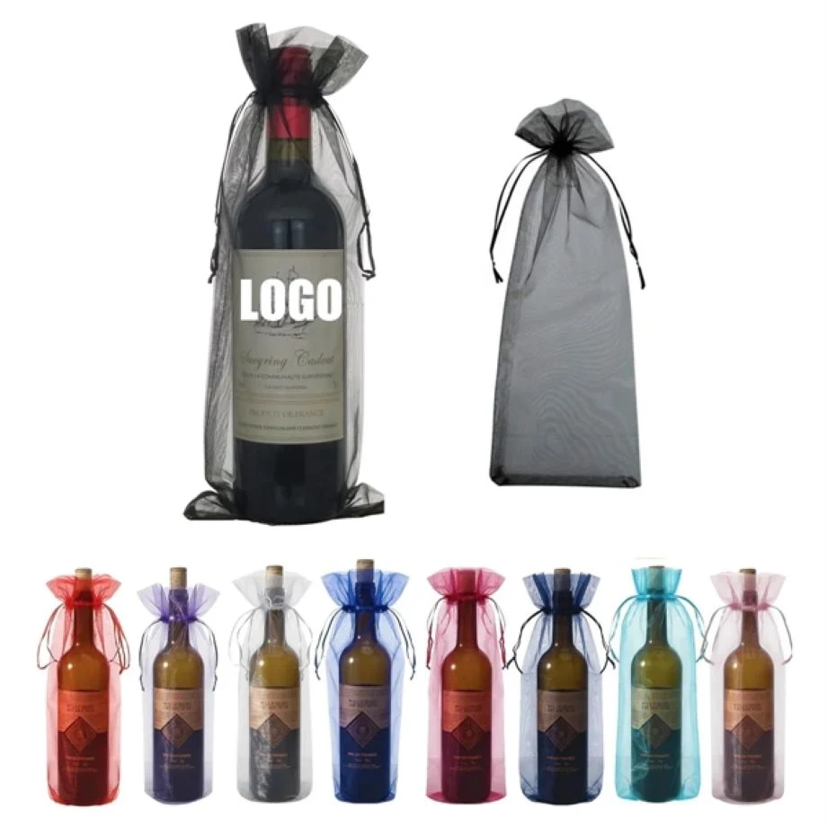 Drawstring Organza Wine Bottle Gift Bag 1