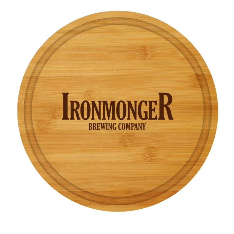 10.5" Round Bamboo Cutting Board with Juice Groove 1