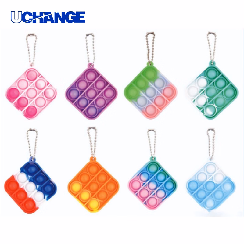 Square Fidget Toy Keychain Stress Relief for Daily Carry