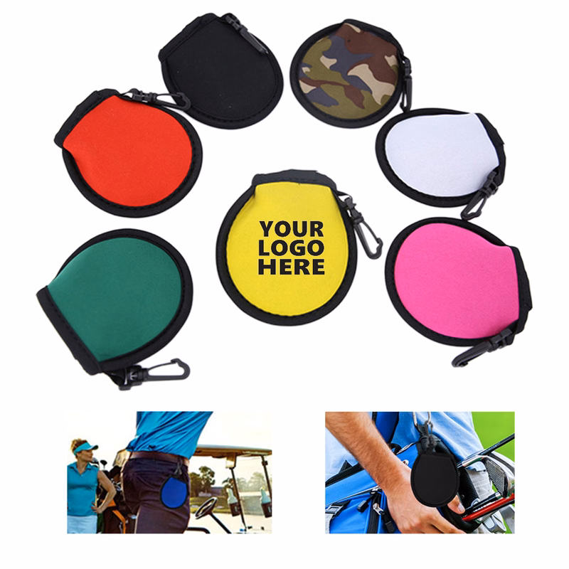 Full Color Golf Ball Cleaner Pouch Pocket MOQ 100 PCS