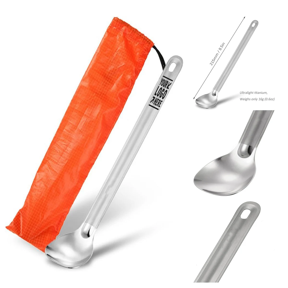 Titanium Outdoor Camping Travel Picnic Long Handle Spoon Lightweight Hiking Backpacking Flatware 1