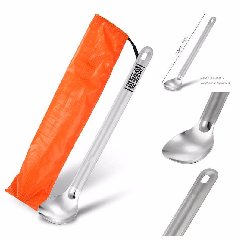 Titanium Outdoor Camping Travel Picnic Long Handle Spoon Lightweight Hiking Backpacking Flatware