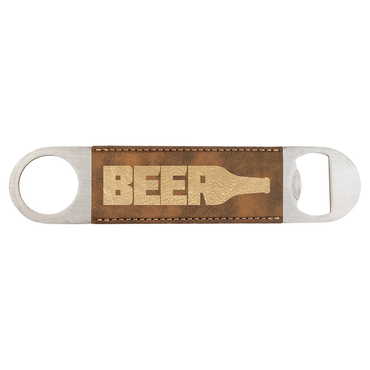 Rustic/Gold Leatherette Bottle Opener 1