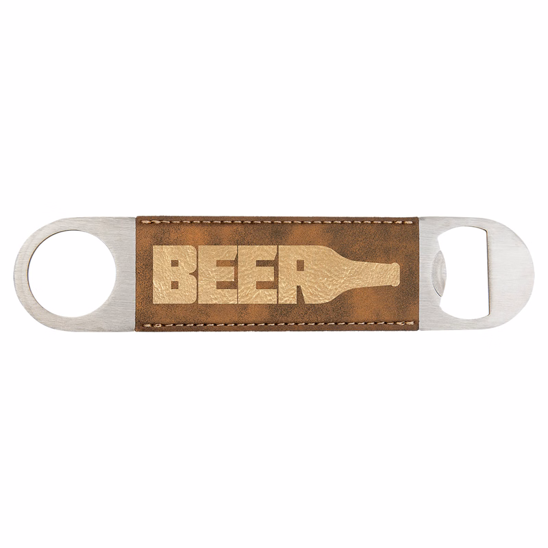 Rustic/Gold Leatherette Bottle Opener