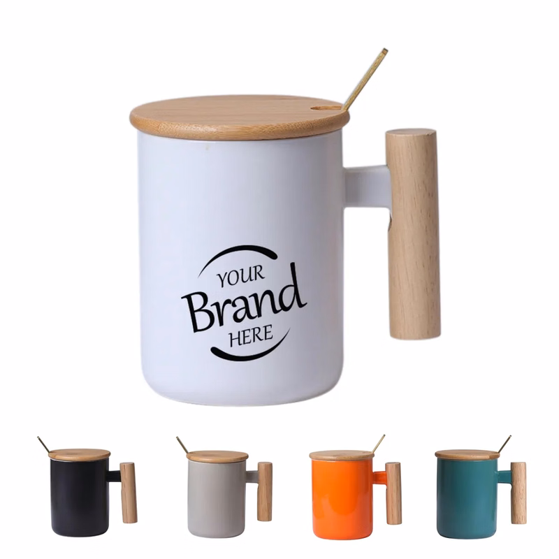 13 Oz Wooden Handle Ceramic Mug