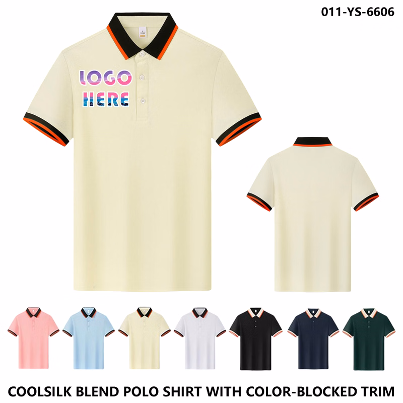 CoolComfort Polo Shirt - Quick Dry Summer Uniforms ?C Cool Silk Cotton Color Block