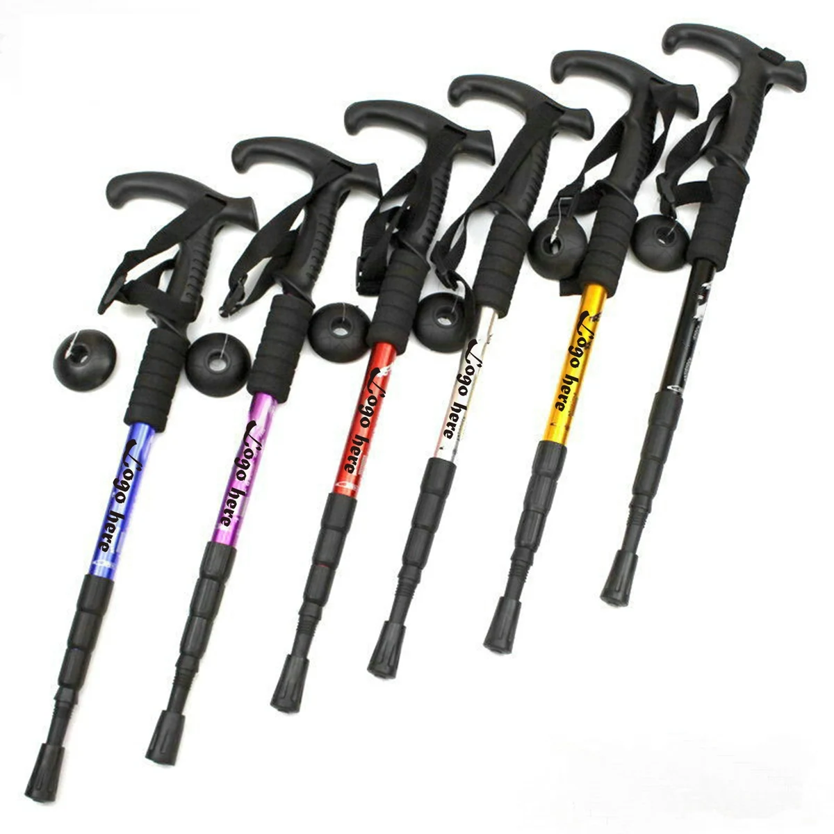 4 section T handle Walking Sticks For Hiking 1