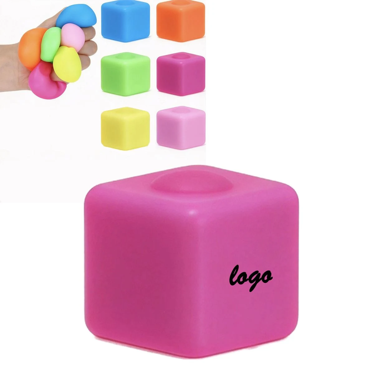 Custom Logo TPR Cube Stress Squeeze Toy 1