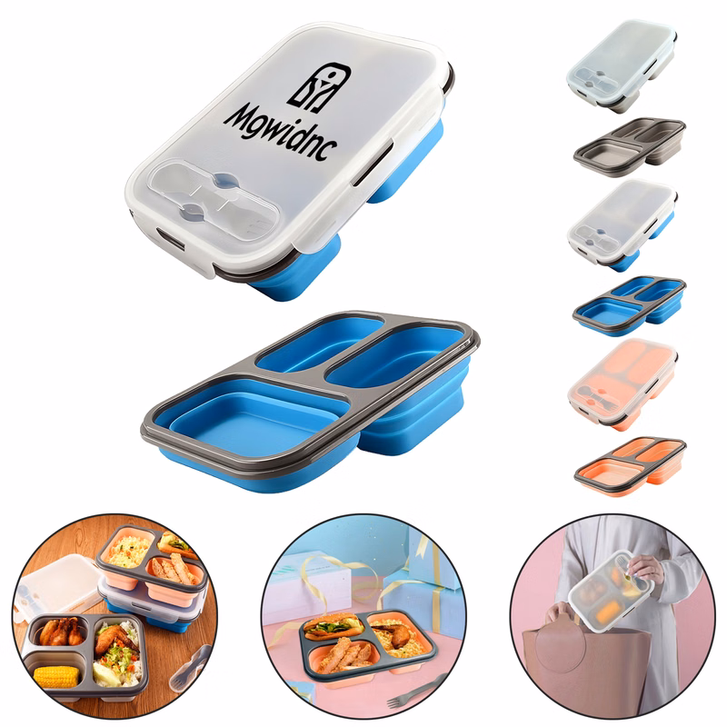 3-Compartment Silicone Lunch Box