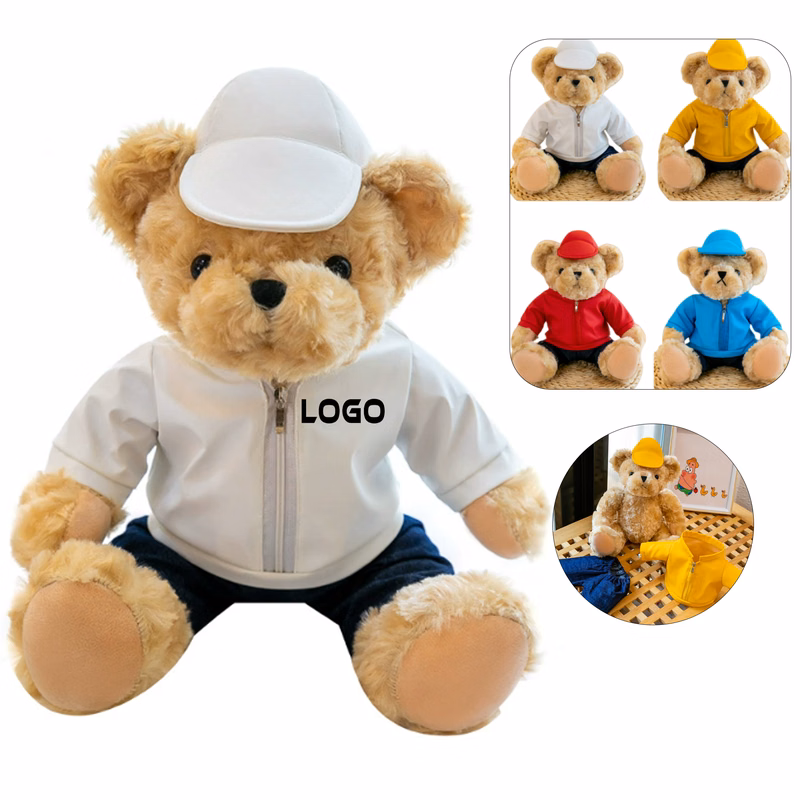 10 Inch Automotive Teddy Bear with Removable Clothes