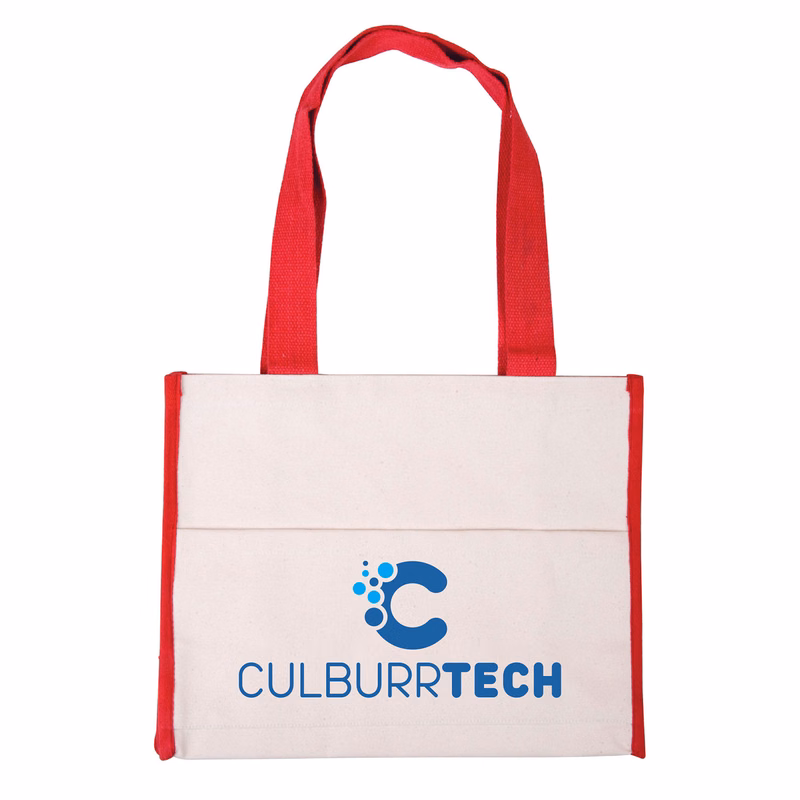 Cotton Gusset Accent Box Tote Bag