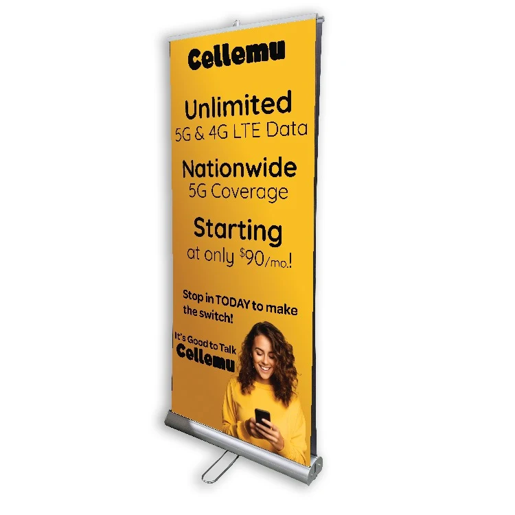 33" x 79" Deluxe Pop-Up/Roll-Up Banner with Stand (Double Sided) (Full Color) 1